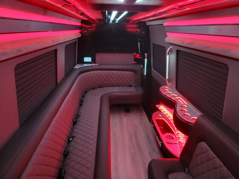 Price 4 Limo 10 Passenger Sprinter Party Bus Inside