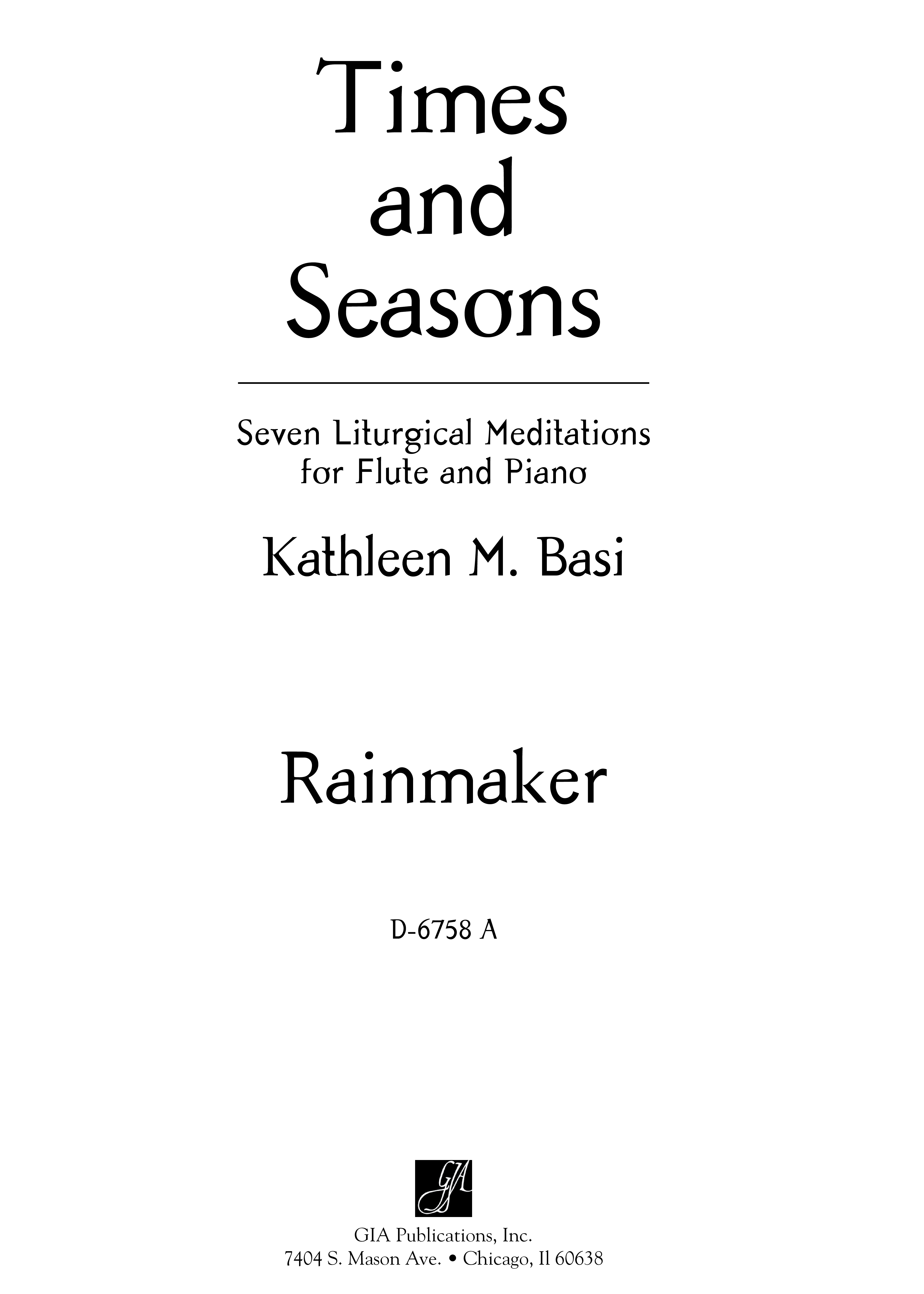 GIA Publications - Times and Seasons: Rainmaker | Download Edition