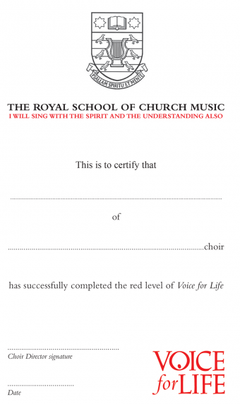 Voice for Life - Red Level Certificate