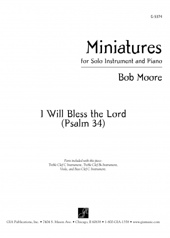 Miniatures for Solo Instrument and Piano: I Will Bless the Lord (Psalm 34) | Download Edition