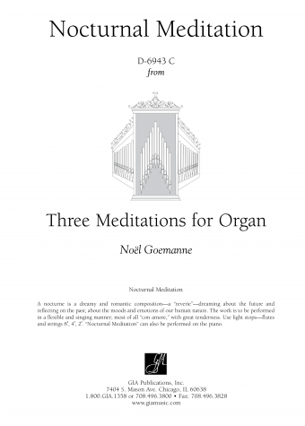 Three Meditations for Organ: Nocturnal Meditation | Download Edition