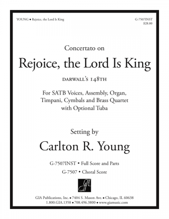 Rejoice, the Lord Is King - Full Score and Parts
