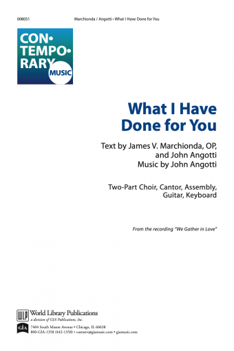What I Have Done For You