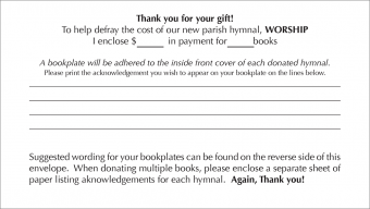 Worship, Fourth Edition - Donor Envelopes