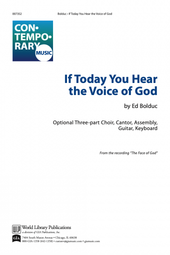 If Today You Hear the Voice of God