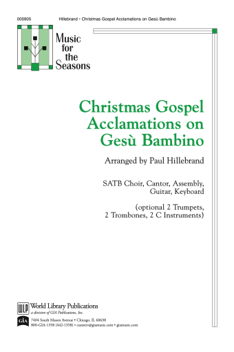 Christmas Gospel Acclamations on Gesú Bambino - Instrument Edition