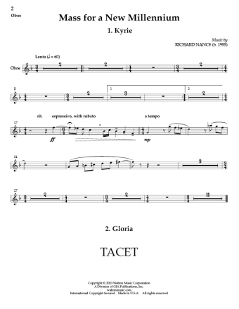 Mass for a New Millennium (Oboe Part)