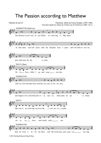 On Palm Sunday: St. Matthew Passion - Plainchant