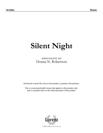 Silent Night - Piano Sheet Music (Digital download)