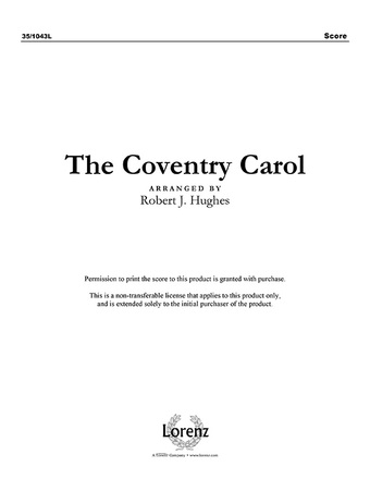 The Coventry Carol - Organ Sheet Music (Digital download)