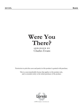 Were You There?   - Brass Quintet with Piano
