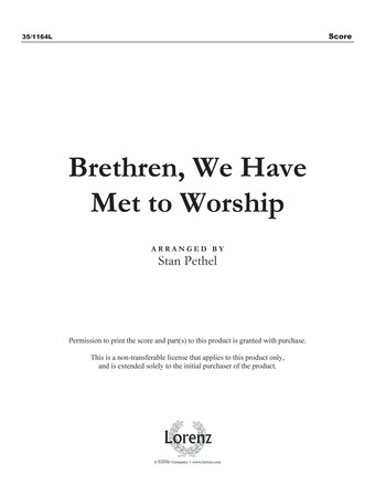 Brethren, We Have Met to Worship   - C/B-flat/E-flat/Bass Clef C Instrument solo - Digital Download