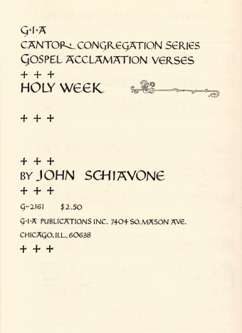 Gospel Acclamation Verses for Holy Week