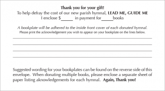 Lead Me, Guide Me, Second Edition - Donor Envelopes
