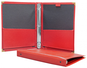 Deluxe Folio w/3-Ring Binder-Red
