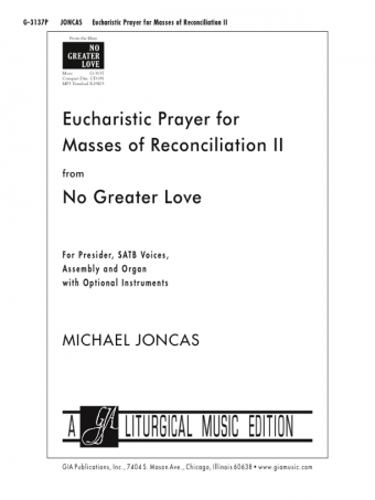 Eucharist Prayer for Masses of Reconciliation II - Presider edition