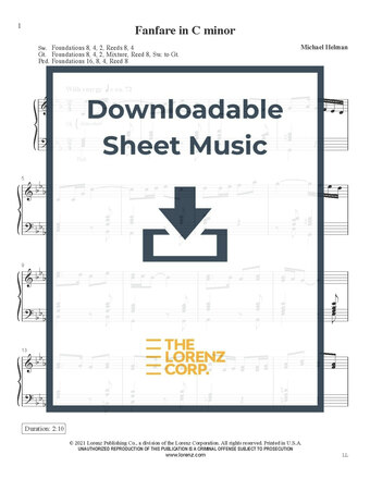 Fanfare in C minor - Organ Sheet Music (Digital download)