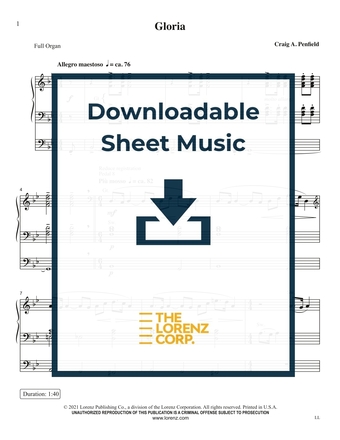 Gloria - Organ Sheet Music (Digital download)