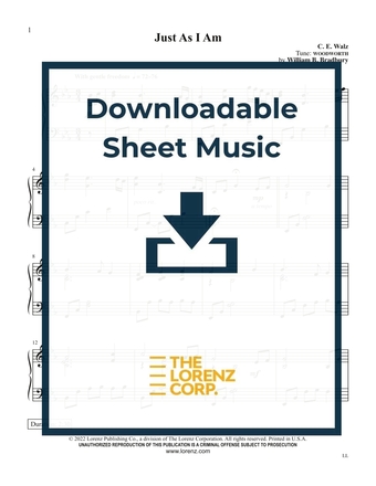 Just As I Am - Piano Sheet Music (Digital download)