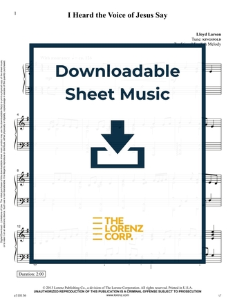 I Heard the Voice of Jesus Say - Piano Sheet Music (Digital download)
