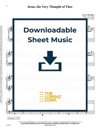 Jesus, the Very Thought of Thee - Piano Sheet Music (Digital download)