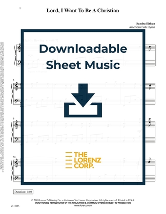 Lord, I Want To Be A Christian - Piano Sheet Music (Digital download)