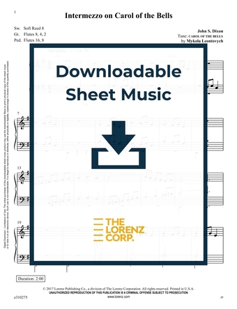 Intermezzo on Carol of the Bells - Organ Sheet Music (Digital download)