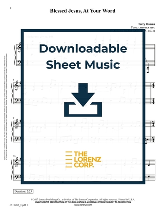 Blessed Jesus, At Your Word - Piano Sheet Music (Digital download)