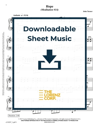 Hope (Meditation #14) - Piano Sheet Music (Digital download)