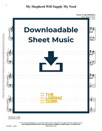 My Shepherd Will Supply My Need - Piano Sheet Music (Digital download)