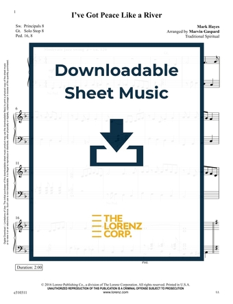 I've Got Peace Like a River - Organ Sheet Music (Digital download)