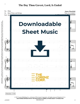 The Day Thou Gavest, Lord, Is Ended - Organ Sheet Music (Digital download)