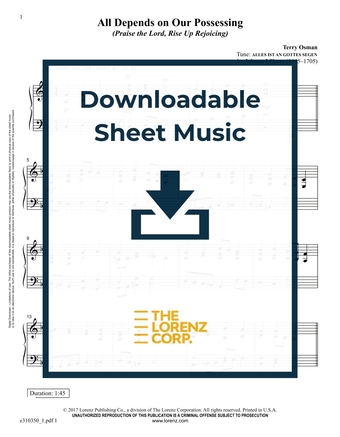 All Depends on Our Possessing - Piano Sheet Music (Digital download)
