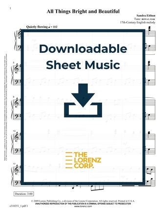 All Things Bright and Beautiful - Piano Sheet Music (Digital download)