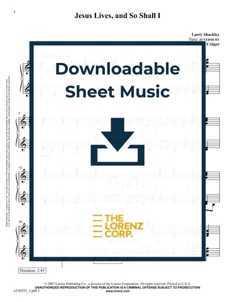 Jesus Lives, and So Shall I - Piano Sheet Music (Digital download)