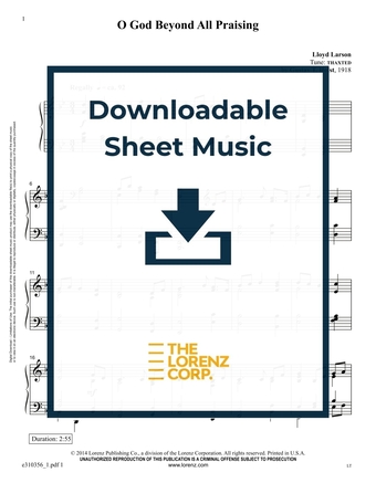 O God Beyond All Praising - Piano Sheet Music (Digital download)