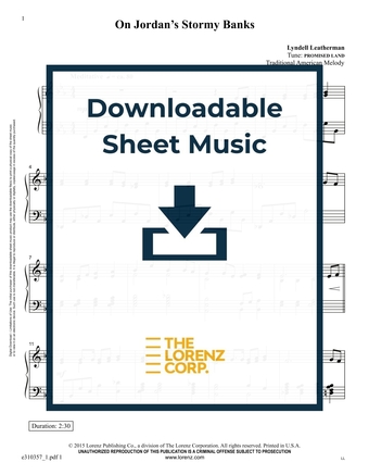 On Jordan's Stormy Banks - Piano Sheet Music (Digital download)