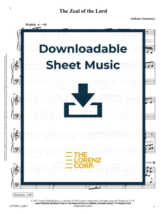 The Zeal of the Lord - Piano Sheet Music (Digital download)