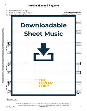 Introduction and Fughetta - Organ Sheet Music (Digital download)