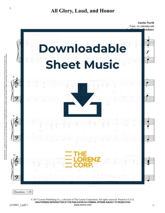 All Glory, Laud, and Honor - Piano Sheet Music (Digital download)
