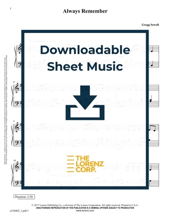 Always Remember - Piano Sheet Music (Digital download)