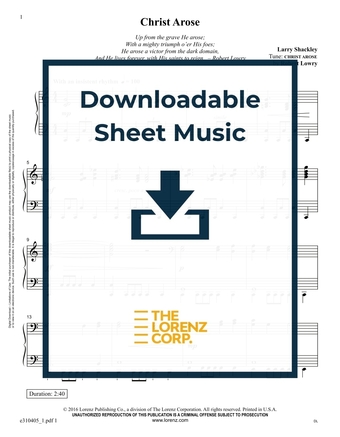 Christ Arose - Piano Sheet Music (Digital download)