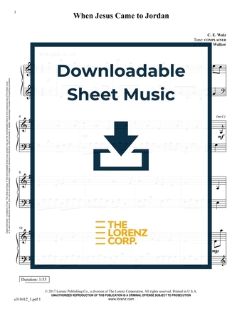 When Jesus Came to Jordan - Piano Sheet Music (Digital download)