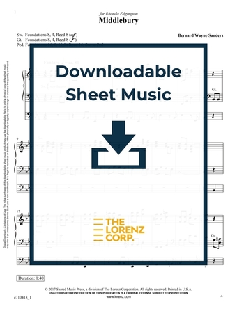 Middlebury - Organ Sheet Music (Digital download)