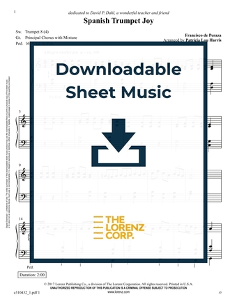 Spanish Trumpet Joy - Organ Sheet Music (Digital download)
