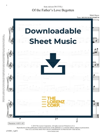 Of the Father's Love Begotten - Piano Sheet Music (Digital download)