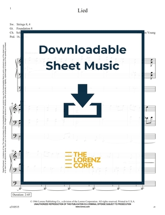 Lied - Organ Sheet Music (Digital download)