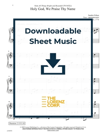 Holy God, We Praise Thy Name - Piano Sheet Music (Digital download)