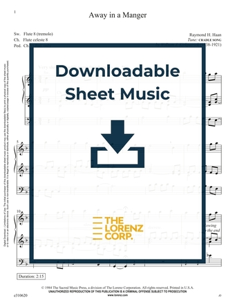 Away in a Manger - Organ Sheet Music (Digital download)