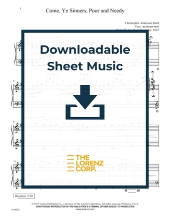Come, Ye Sinners, Poor and Needy - Piano Sheet Music (Digital download)